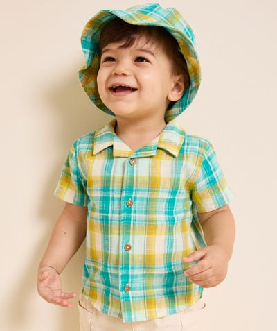 CategoryModel (8821754757262@2867)  - chemise bébé garçon à carreaux avec bob