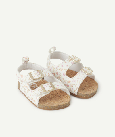 CategoryModel (8826108674190@5)  - sandaaltjes voor babymeisjes met witte bloemenprint en klittenbandsluiting