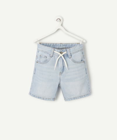 CategoryModel (8824668618894@60)  - Rechte jongensshort in hemelsblauw low impact denim met trekkoorden