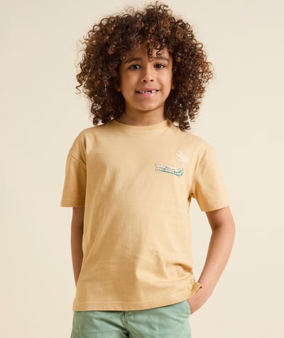 CategoryModel (8821761147022@6557)  - T-shirt voor babyjongens in beige biologisch katoen met palmbomen en florida boodschappen