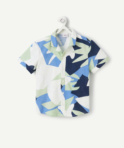 CategoryModel (8821761343630@224)  - chemise manches courtes garçon en coton biologique thème hawaï