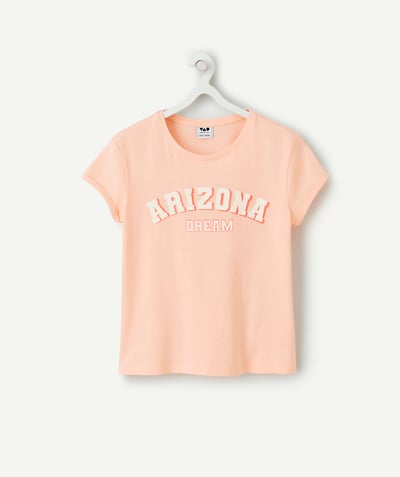 CategoryModel (8821759639694@6096)  - t-shirt manches courtes fille en coton bio rose message arizona