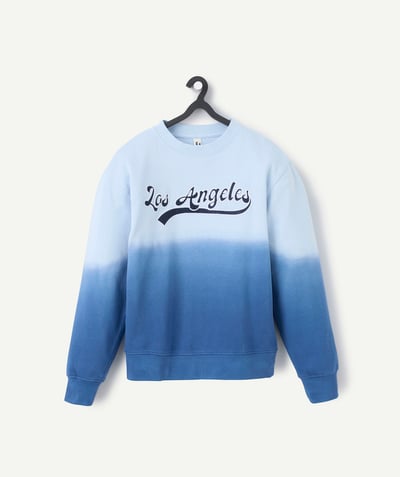 CategoryModel (8821765898382@978)  - jongens' deep and dye sweatshirt met lange mouwen in lichtblauw en marineblauw biologisch katoen