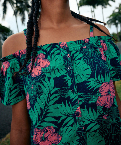 CategoryModel (8824437538958@191)  - chemise manches courte fille en viscose responsable imprimé tropical