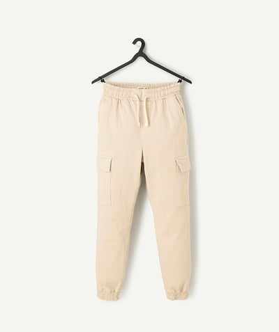 CategoryModel (8821766520974@2375)  - pantalon garçon en viscose responsable beige poches cargo