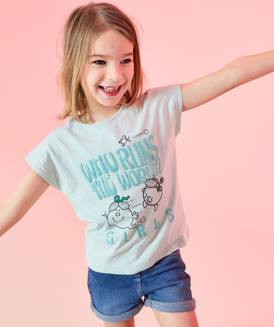 CategoryModel (8821758591118@2068)  - t-shirt fille en coton bleu avec motif monsieur x madame