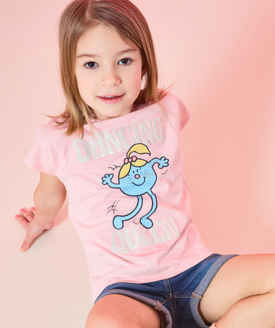 CategoryModel (8825060360334@9)  - t-shirt fille en coton rose motif monsieur x madame