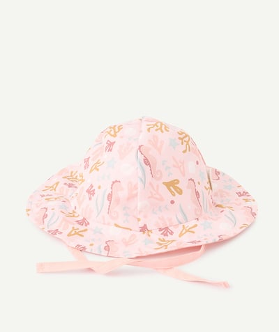 CategoryModel (8821753905294@185)  - chapeau réversible bébé fille rose et imprimé à fleurs