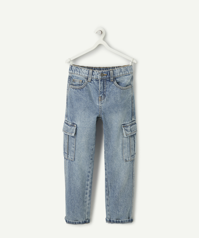   - denim broek met cargozakken voor jongens