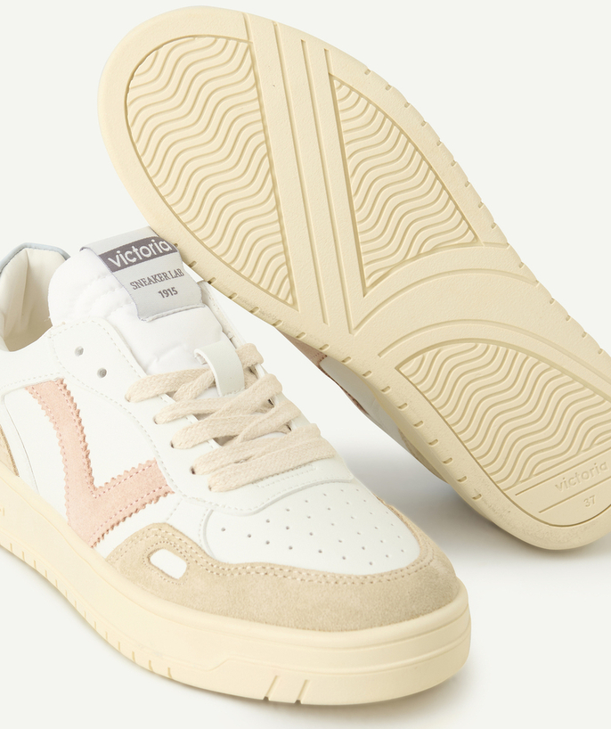   - WITTE SPORTSCHOENEN MET ROZE EN BLAUWE DETAILS