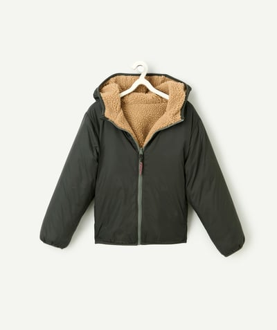 CategoryModel (8826371276942@9)  - blouson réversible garçon en fibres recyclées à capuche kaki