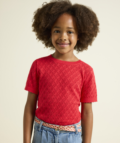 CategoryModel (8821758656654@842)  - pull sans manches crochet fille en coton bio rouge