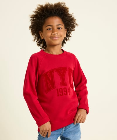 CategoryModel (8824765546638@75)  - t-shirt manches longues garçon en fibres recyclées rouge thème NYC