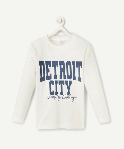 CategoryModel (8824896946318@530)  - t-shirt manches longues garçon en coton bio blanc avec message detroit