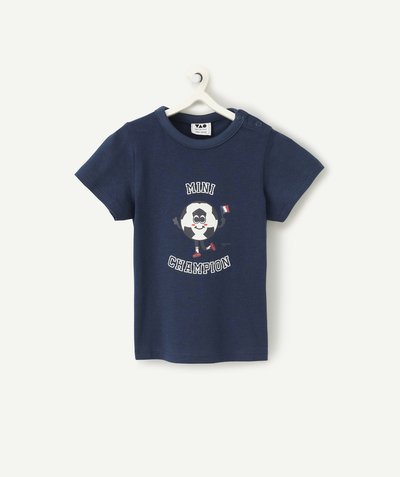 CategoryModel (8824699584654@33)  - t-shirt bleu marine bébé garçon en coton bio thème foot
