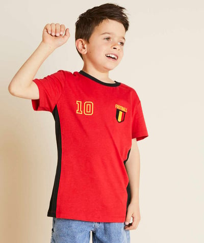 CategoryModel (8824437833870@1446)  - t-shirt rouge garçon en coton bio thème foot
