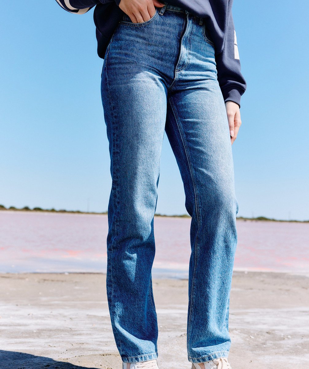   - Rechte meisjesjeans in low-impact blauw denim