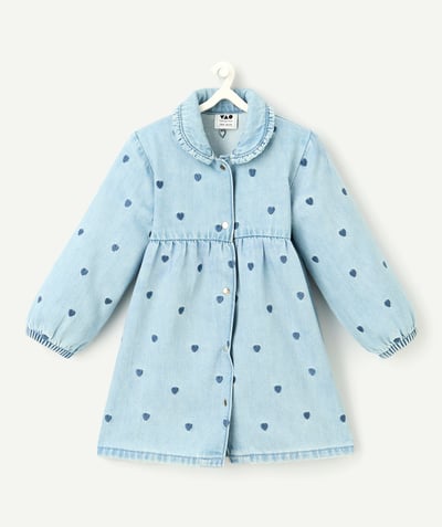 CategoryModel (8821752627342@2720)  - jurk voor babymeisjes in lichte denim met hartjesprint