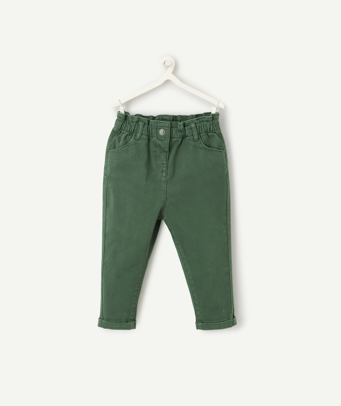   - pantalon relax bébé fille en fibres recyclées vert