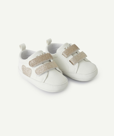 CategoryModel (8825487818894@245)  - chaussons type baskets bébé fille blanc et paillettés