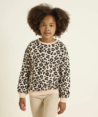 CategoryModel (8826108706958@6)  - sweatshirt met lange mouwen met luipaardprint voor meisjes in beige gerecyclede vezels