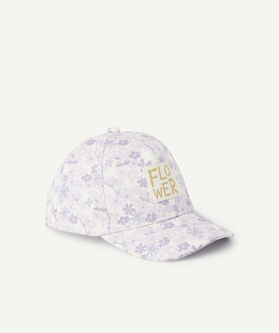 CategoryModel (8825060163726@31246)  - Casquette bébé fille en coton à fleurs et message couleur dorée