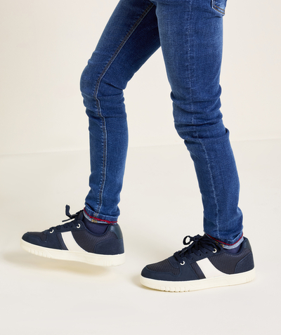 CategoryModel (8821762097294@220)  - Navy en witte jongens veterschoenen