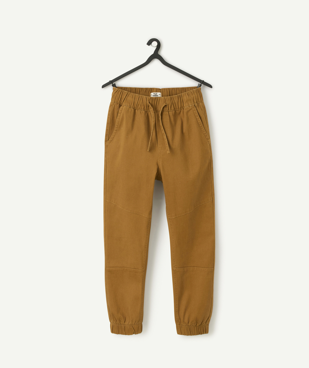   - pantalon relax garçon en fibres recyclées camel