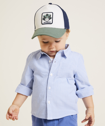 CategoryModel (8821754953870@332)  - chemise manches longues bébé garçon en coton bio rayé bleu et blanc