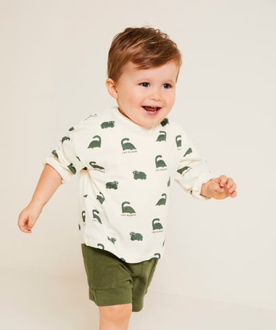 CategoryModel (8824667570318@1406)  - T-shirt met lange mouwen en krokodillenprint voor babyjongens in biologisch katoen