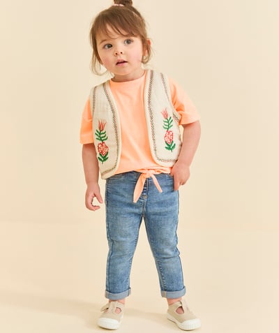 CategoryModel (8821752299662@61)  - Slim-fit baby meisjesbroek in faded blue denim low impact