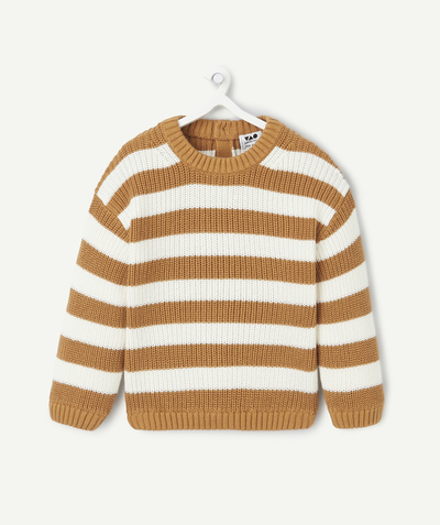 CategoryModel (8821755117710@284)  - pull tricot bébé garçon en coton bio à rayures marron