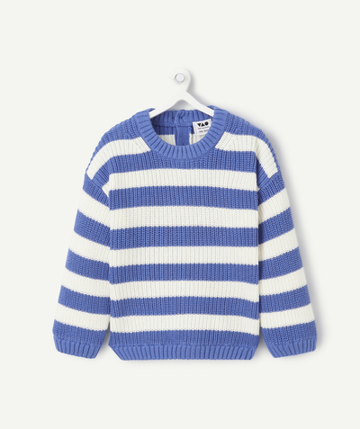 CategoryModel (8821755117710@284)  - pull tricot bébé garçon en coton bio à rayures bleues