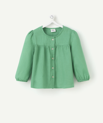 CategoryModel (8825060163726@31073)  - shirt met lange mouwen voor babymeisjes in groen biologisch katoen met ruches