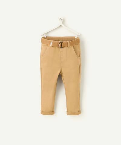 CategoryModel (8821758296206@2577)  - pantalon chino garçon beige foncé avec ceinture tressée