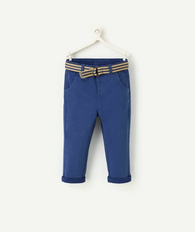 CategoryModel (8821758361742@9845)  - pantalon chino bébé garçon bleu marine avec ceinture tressée