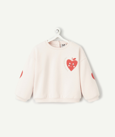 CategoryModel (8821752103054@1724)  - sweatshirt met lange mouwen voor babymeisjes in lichtroze gerecyclede vezels met hartjesmotief