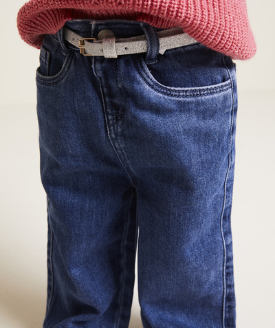 CategoryModel (8824928960654@264)  - Broek met wijde pijpen voor babymeisjes in low impact blauw denim met pailletten in de tailleband