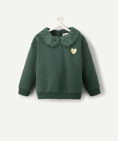 CategoryModel (8824666783886@78)  - Sweater met lange mouwen voor babymeisjes in dennengroene gerecyclede vezels