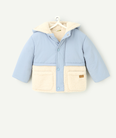 CategoryModel (8824896913550@783)  - parka voor babyjongens in hemelsblauw met gerecyclede vulling en gespen