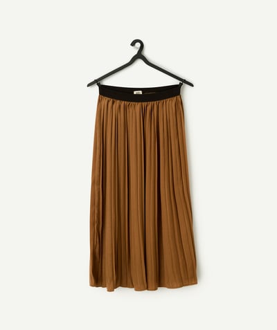 CategoryModel (8821758918798@1069)  - jupe longue plissée fille en fibres recyclées marron