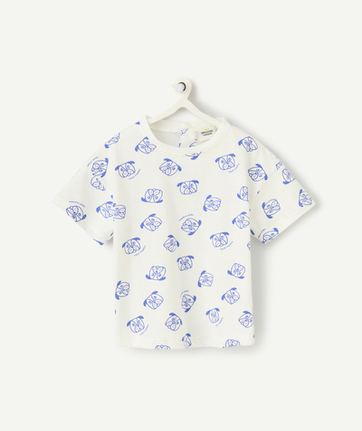 CategoryModel (8821755183246@791)  - t-shirt manches courtes bébé garçon en coton bio blanc imprimé tête de chiens