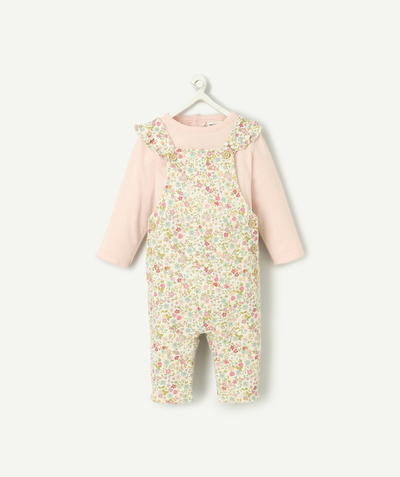 CategoryModel (8824928960654@266)  - T-shirt en salopette met bloemenprint baby in biologisch katoen