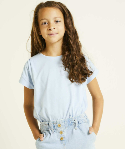 CategoryModel (8821758066830@2921)  - hemelsblauw biologisch katoenen t-shirt met korte mouwen voor meisjes