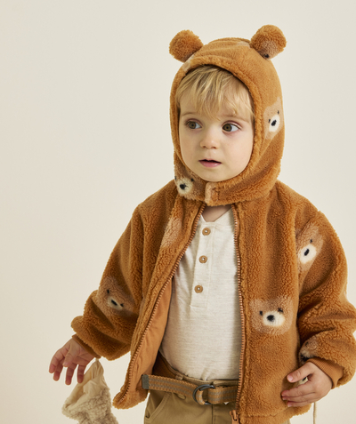 CategoryModel (8824765350030@174)  - blouson bébé garçon doux toux marron imprimé petits ours