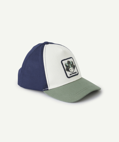 CategoryModel (8821755805838@240)  - casquette bébé garçon blanc bleu et vert avec patch dinosaure