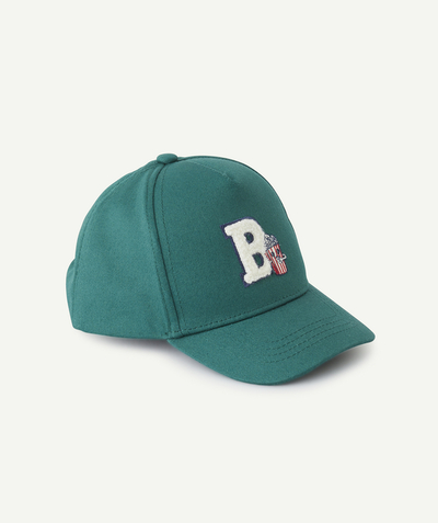 CategoryModel (8825060262030@22)  - casquette bébé garçon verte avec patch lettre en bouclette