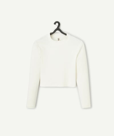 CategoryModel (8825060491406@150)  - t-shirt manches longues fille en coton bio blanc