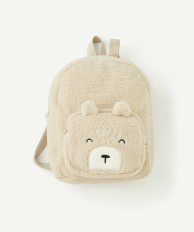 CategoryModel (8821755838606@31916)  - sac à dos zippé bébé garçon en bouclettes écrues avec motif ours