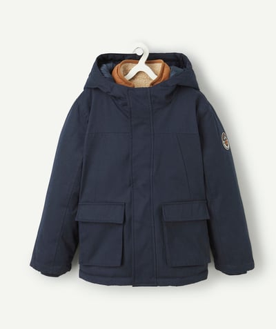 CategoryModel (8826371506318@19)  - 3-in-1 omkeerbaar donsjack zonder mouwen voor jongens in marineblauw en sherpa